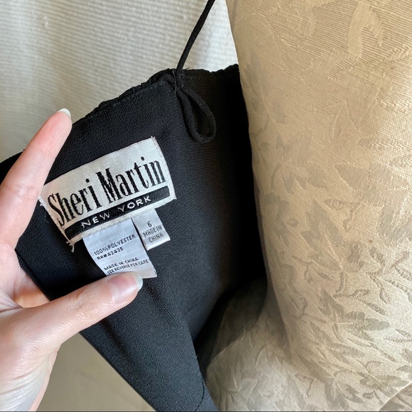 Vintage 90s Strappy Midi Dancing Dress Goth Black - Picture 6 of 8